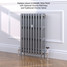 CI-GV3745-09-MET-SILVER-LS01 - Gasta Victorian 3 Column Cast Iron Radiator H745mm x W587mm CI-GV3745-09-MET-SILVER-LS01 - Gasta Victorian 3 Column Cast Iron Radiator H745mm x W587mm